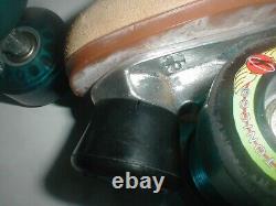 1970's SURE GRIP Leather Suede Roller Skates SIZE 8 Kryptonic Wheels Riedell USA