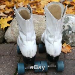 220 RIEDELL Roller Skates Vintage Sure Grip Wheels & Plates Womens 10 Red Wing