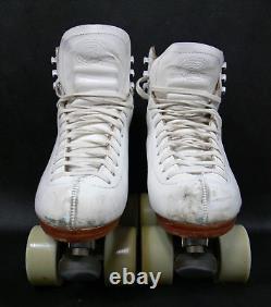 297 Riedell Quad Roller Skates White Snyder Advantage Plates Wheels Womens 5.5 W