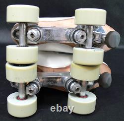 297 Riedell Quad Roller Skates White Snyder Advantage Plates Wheels Womens 5.5 W