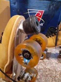 BRAND NEW W BOX Riedell 130 Suede Roller Skates Size 8 w ROLLO Hyper Wheels