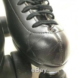 Black Leather Riedell Mens Roller Skates Size 11 62mm Roller Bones Sunlite Plate