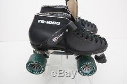 Black RS1000 Riedell Speed Skates Invader Plate Blast Wheels Mens Boot Sz 7.5