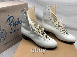 Boxed NOS Riedell Red Wing White Skate Boot 297R Size 6 1/2 6.5 Girls Womans