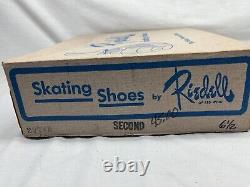 Boxed NOS Riedell Red Wing White Skate Boot 297R Size 6 1/2 6.5 Girls Womans