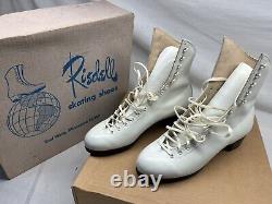 Boxed NOS Riedell Red Wing White Skate Boot 297R Size 6 1/2 6.5 Girls Womans