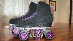 CUSTOMIZED, SPEED Roller Skates! Blk Leather, Anodized-Hubs, Race Bearings, # 10