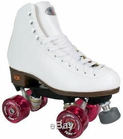 Indoor Rink High Top Traditional Roller Skates Riedell 111 Clear Fame White
