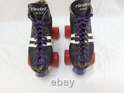 M6 Vintage Riedell USA Roller Skates Sure Grip + Labeda The Bite Jammer Wheels