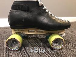 MINT Mens Size 10 Riedell 595 Vintage Laser Plates Roller Skates Jam Derby Speed