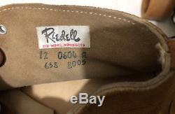 Men's Riedell Brown Suede Roller Skates sz 12, with Jogger Trucks & Zinger Rollers
