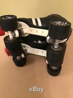 Men's Riedell Old School Indoor Roller Skates with Sure Grip Skins Plates sz 7