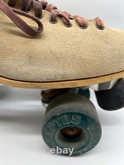 Men's Riedell Super-grip Super X 8R Brown Suede Leather Kryptos Roller Skates