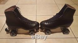 Men's Riedell Sure Grip Roller Skates Hyper Rollo Wheels Black Leather Size 12