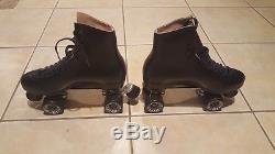 Men's Riedell Sure Grip Roller Skates Hyper Rollo Wheels Black Leather Size 12