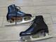 Mens 220 vintage RIEDELL ice skates 10 black leather RED WING roller skate boot