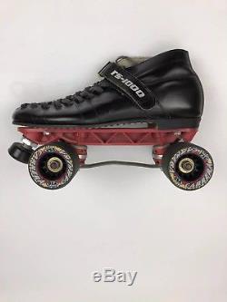 Mens Riedell rs-1000 Roller Skates USA SZ 9 Black Sunlite Trucks Carrera Wheels