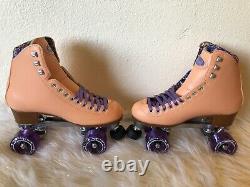 Moxi Beach Bunny Roller Skates Peach Size 7 (Womens Size 8.5-9.5) Riedell Lolly