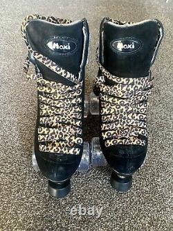 Moxi Black Panther Skate Sz 4-Fits Womens Size 5-5.5 + 8 Pink Frost Moxi Wheels