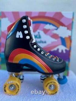 Moxi Black Rainbow Riders Riders Roller Skates Size 5, Women Size 6 6 1/2 NEW