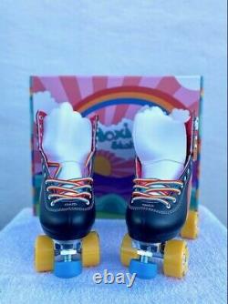 Moxi Black Rainbow Riders Roller Skates Size 7, Women Size 8 8 1/2 NEW