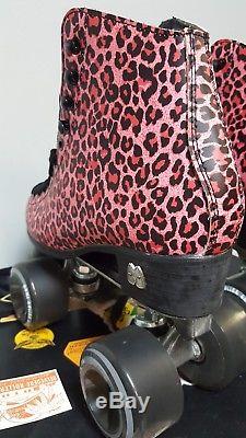 Moxi Ivy City Outdoor Quad Roller Skates Pink Leopard Print Size 6 NIB C5