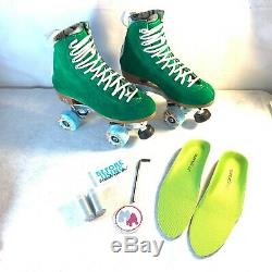 Moxi Jack Pro Roller Skate Size 5 Mens/7 Womens Avanti Aluminum Plate Dyed Green