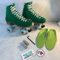 Moxi Jack Pro Roller Skate Size 5 Mens/7 Womens Avanti Aluminum Plate Dyed Green