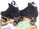 Moxi Lolly Black Suede Leather Roller Skates Size 8 fits Wmn 9-9.5