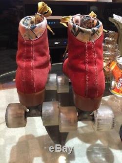 Moxi Lolly Roller Skates- Poppy Red Size 10 Medium Width Toe Covers Light Wheels