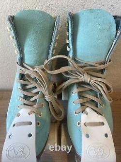 Moxi Lolly Roller Skates Riedell Size 5 Med Aqua Blue With Cary Bag & Tool USA