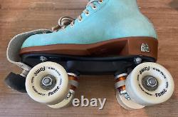 Moxi Lolly Roller Skates Riedell Size 5 Med Aqua Blue With Cary Bag & Tool USA