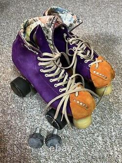 Moxi Lolly Roller Skates Riedell Taffy Purple Size 8 M Leather Suede