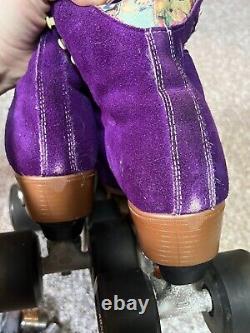 Moxi Lolly Roller Skates Riedell Taffy Purple Size 8 M Leather Suede