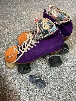 Moxi Lolly Roller Skates Riedell Taffy Purple Size 8 M Leather Suede