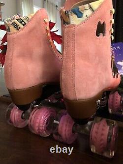 Moxi Lolly Roller Skates Strawberry Pink w Pink Wheels Sz 7 (Women's 8 8.5)