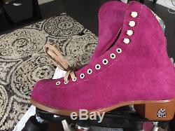 Moxi Lolly Suede Fuchsia Roller Skate Boots Only! Women Size 8