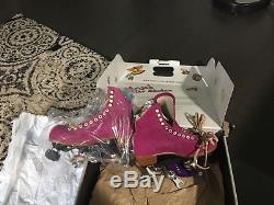 Moxi Lolly Suede Fuchsia Roller Skate Boots Only! Women Size 8