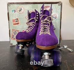 Moxi Lolly TF Roller Skates Riedell Aplolly Taffy Purple Size 7 M Leather Suede