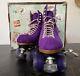 Moxi Lolly TF Roller Skates Riedell Aplolly Taffy Purple Size 7 M Leather Suede