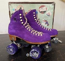 Moxi Lolly TF Roller Skates Riedell Aplolly Taffy Purple Size 7 M Leather Suede