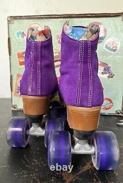 Moxi Lolly TF Roller Skates Riedell Aplolly Taffy Purple Size 7 M Leather Suede