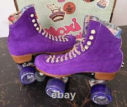 Moxi Lolly TF Roller Skates Riedell Aplolly Taffy Purple Size 7 M Leather Suede