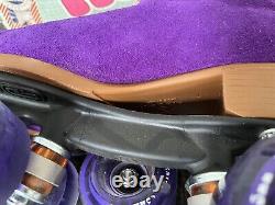 Moxi Lolly TF Roller Skates Riedell Aplolly Taffy Purple Size 7 M Leather Suede