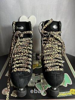 Moxi Panther Roller Skates Black Suede Riedell Size 9