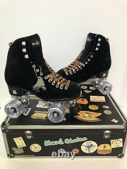 Moxi Panther Roller Skates Size 6 (Womens 7-7.5) Black Suede Riedell Lolly