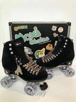Moxi Panther Roller Skates Size 7 (Womens 8-8.5) Black Suede Riedell Lolly