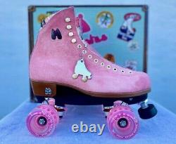 Moxie Lolly Suede Stawberry Pink Size 9 Women's 10 10 1/2 Roller Skates New