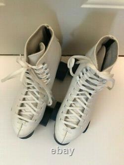 NEW Classic, White Leather, Riedell Sunlite II RollerSkate Bundle, Adult Size 4M
