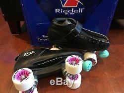 NEW! RIEDELL 126 SHE DEVIL ROLLER SKATES BLACK WOMEN's sz 8 B/D Width QUAD $350